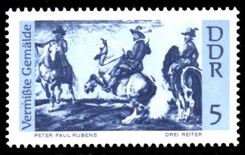 5 Pf Briefmarke: Vermißte Gemälde, Drei Reiter