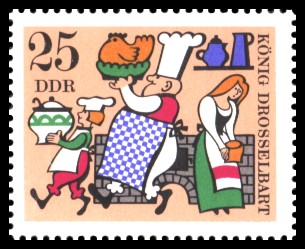 25 Pf Briefmarke: Deutsche Märchen, König Drosselbart