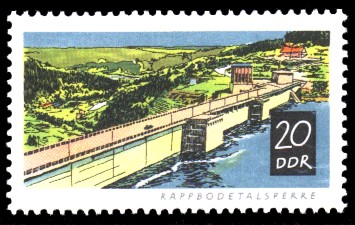 20 Pf Briefmarke: Talsperren der DDR, Rappbodetalsperre