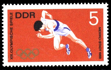 5 Pf Briefmarke: XIX. Olympische Sommerspiele, Kurzstreckenlauf