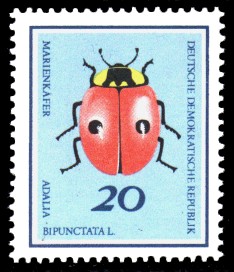 20 Pf Briefmarke: Nützliche Käfer, Marienkäfer
