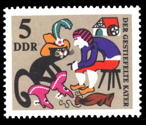 5 Pf Briefmarke: Märchen Der gestiefelte Kater