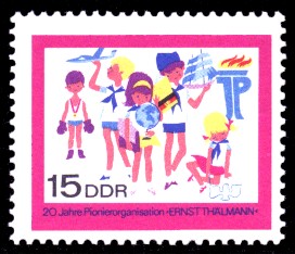 15 Pf Briefmarke: 20 Jahre Pionierorganisation