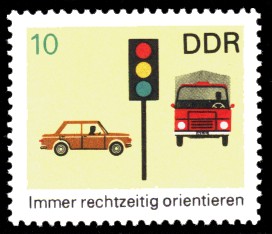10 Pf Briefmarke: Verkehrserziehung