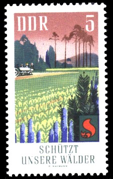 5 Pf Briefmarke: Waldbrandschutzerziehung