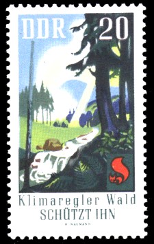 20 Pf Briefmarke: Waldbrandschutzerziehung