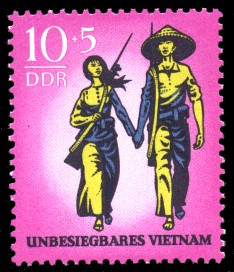 10 + 5 Pf Briefmarke: Unbesiegbares Vietnam