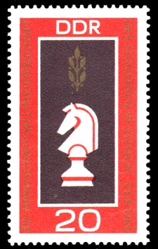 20 Pf Briefmarke: Weltmeisterschaften im Schach in Dresden