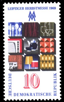 10 Pf Briefmarke: Leipziger Herbstmesse 1969