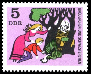 5 Pf Briefmarke: Deutsche Märchen, Brüderchen und Schwesterchen
