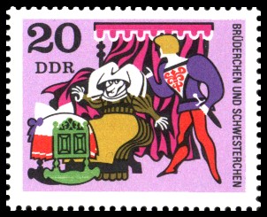 20 Pf Briefmarke: Deutsche Märchen, Brüderchen und Schwesterchen