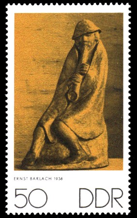 50 Pf Briefmarke: Zum Gedenken an K.Kollwitz, E.Barlach und O.Nagel