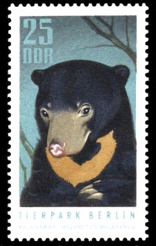 25 Pf Briefmarke: Tierpark Berlin, Malaienbär