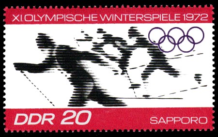 20 Pf Briefmarke: XI.Olympische Winterspiele 1972, Skilanglauf