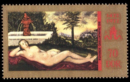 70 Pf Briefmarke: 500. Geburtstag Lucas Cranach
