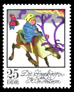 25 Pf Briefmarke: Wintermärchen - Die Schneekönigin