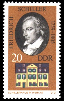 20 Pf Briefmarke: Historische Gedenkstätten in Weimar, Schillerhaus