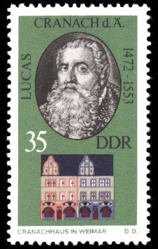 35 Pf Briefmarke: Historische Gedenkstätten in Weimar, Cranachhaus