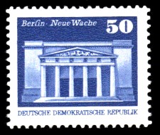 50 Pf Briefmarke: Soz. Aufbau in der DDR, Neue Wache Bln