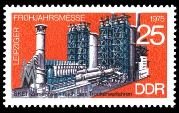 25 Pf Briefmarke: Leipziger Frühjahrsmesse 1975, Sket-Zementwerk