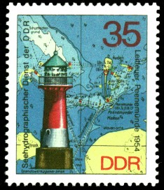 35 Pf Briefmarke: Leuchttürme der DDR, Leitfeuer Peenemünde