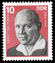 10 Pf Briefmarke: Verdienstvolle Persönlichkeiten der Arbeiterbewegung, Ernst Thälmann