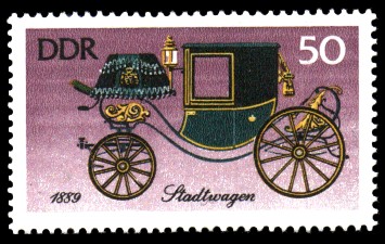 50 Pf Briefmarke: Historische Kutschen, Stadtwagen