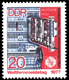 20 Pf Briefmarke: Weltfernmeldetag 1977