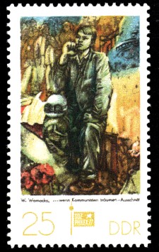 25 Pf Briefmarke: Sozphilex 77, Kommunisten träumen