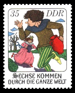 35 Pf Briefmarke: Märchen - Sechse kommen durch die ganze Welt