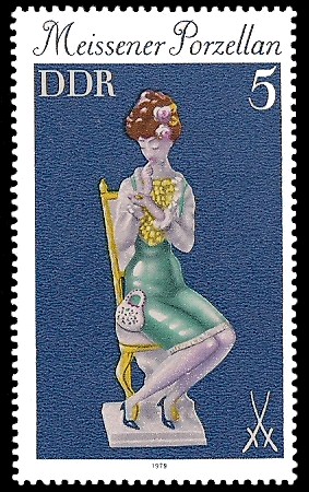 5 Pf Briefmarke: Meissener Porzellan, Mädchen