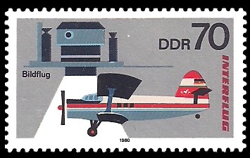 70 Pf Briefmarke: Interflug, Bildflug