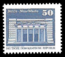 50 Pf Briefmarke: Sozialistischer Aufbau in der DDR, Neue Wache Bln