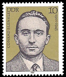 10 Pf Briefmarke: Verdienstvolle Persönlichkeiten der Arbeiterbewegung, Conrad Blenkle