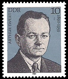 10 Pf Briefmarke: Verdienstvolle Persönlichkeiten der Arbeiterbewegung, Arthur Ewert