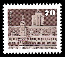 70 Pf Briefmarke: Sozialistischer Aufbau in der DDR, Leipzig