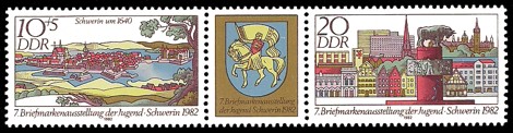  Briefmarke: Dreierstreifen - 7. Briefmarkenausstellung der Jugend