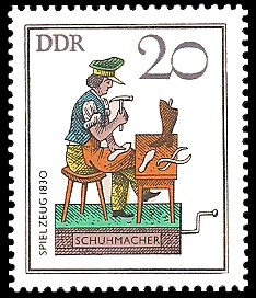 20 Pf Briefmarke: Historisches Spielzeug - Berufe, Schuhmacher