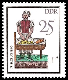 25 Pf Briefmarke: Historisches Spielzeug - Berufe, Bäcker