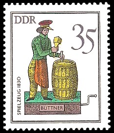 35 Pf Briefmarke: Historisches Spielzeug - Berufe, Büttner