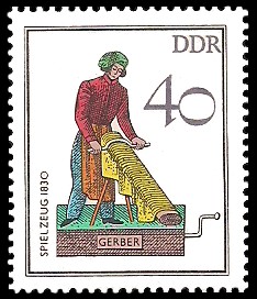 40 Pf Briefmarke: Historisches Spielzeug - Berufe, Gerber