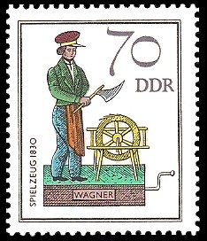 70 Pf Briefmarke: Historisches Spielzeug - Berufe, Wagner