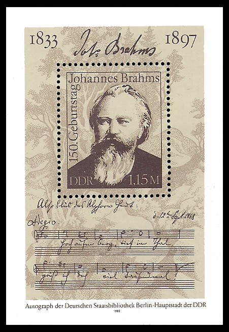  Briefmarke: Block - 150. Geburtstag Johannes Brahms