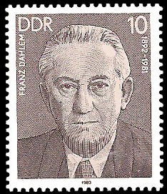 10 Pf Briefmarke: Verdienstvolle Persönlichkeiten der Arbeiterbewegung, Franz Dahlem