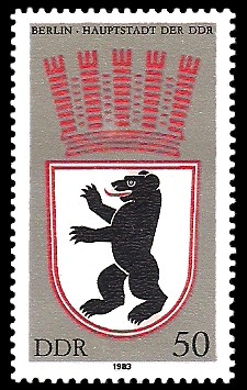 50 Pf Briefmarke: Stadtwappen von Berlin