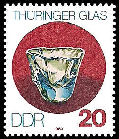 20 Pf Briefmarke: Thüringer Glas, Glasbecher