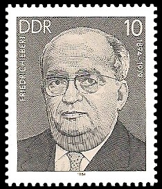 10 Pf Briefmarke: Verdienstvolle Persönlichkeiten der Arbeiterbewegung, Friedrich Ebert