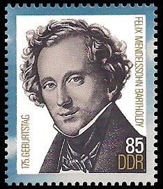 85 Pf Briefmarke: 175. Geburtstag Felix Mendelssohn-Bartholdy