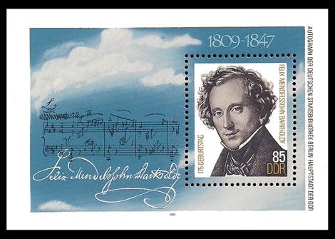  Briefmarke: Block - 175. Geburtstag Felix Mendelssohn-Bartoldy