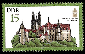 15 Pf Briefmarke: Denkmalpflege (ICOMOS), Albrechtsburg in Meissen